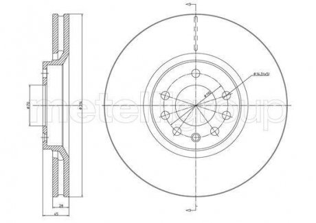 Тормозной диск пер. Vectra/Signum/Vectra 02-15 CIFAM 800-1353C (фото 1)