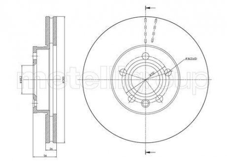 Диск тормозной VW T4 97-03 WENT. CIFAM 800736C