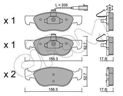 Тормозные колодки перед. Fiat Bravo/Marea 96-02 (ATE) (156,3x52,6x17,6) CIFAM 822-082-0