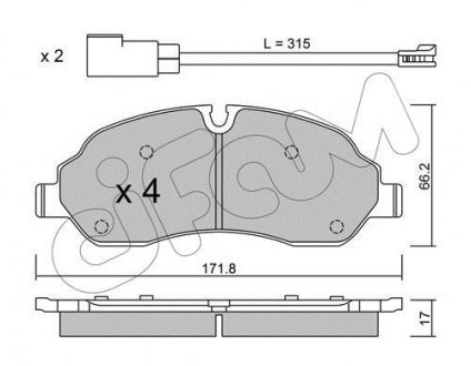 Тормозные колодки перед. Ford Transit 2.0- 2.2 13- CIFAM 822-1032-0