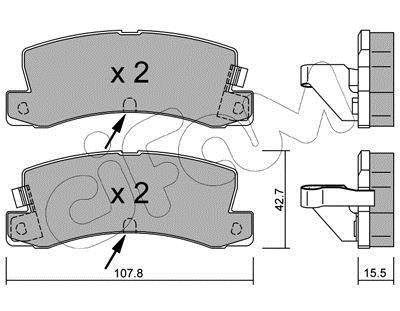 Колодки гальмівні задні. Avensis/Corolla/Camry/Corona/Celica/Carina/RX/ES 87-07 CIFAM 822-161-2