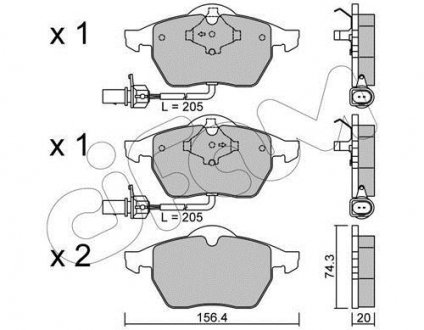 Тормозные колодки перед Passat B5/Audi A4/A6 00-05 CIFAM 822-181-3 (фото 1)