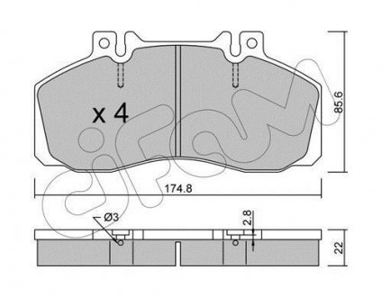 Колодки тормозные W905/T2-W667/W668/W669/W670 (85-13) CIFAM 822-267-0