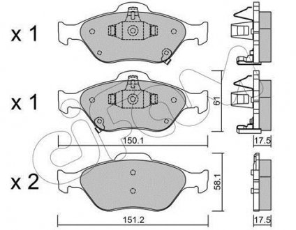 Тормозные колодки перед. Toyota Yaris 05- (ATE) CIFAM 822-316-1