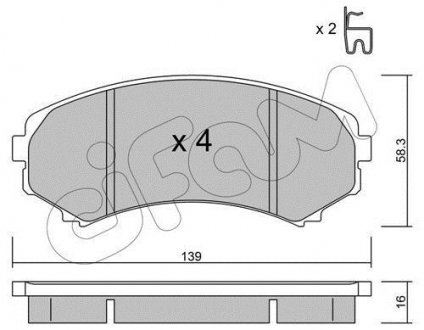 Гальмівні колодки перед. Mitsubishi Grandis 04-11/Pajero 90- (sumitomo) CIFAM 822-399-0