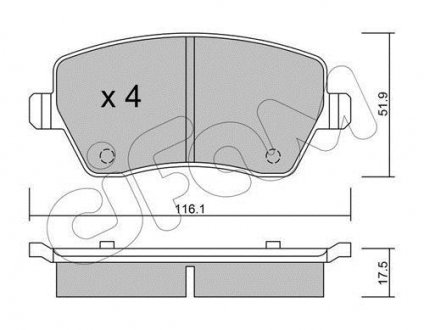 Тормозные колодки перед Kangoo/Logan 08-/Duster 10- (TRW) CIFAM 822-485-0