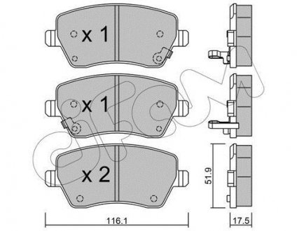 Гальмівні колодки перед. Nissan Micra 10-/Note 13- (TRW) CIFAM 822-485-2