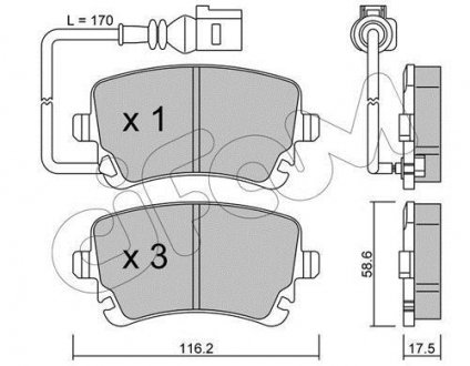 Колодки гальмівні задні. Transporter (15-21) CIFAM 822-554-0