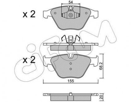 Гальмівні колодки перед. BMW 3 (E90)/5 (E60)/7 (E65) 02-13 (ATE) CIFAM 822-558-6