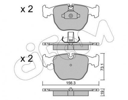 Тормозные колодки перед. BMW 5(E39)/7(E38) 96-04 (Teves) CIFAM 822-559-0 (фото 1)