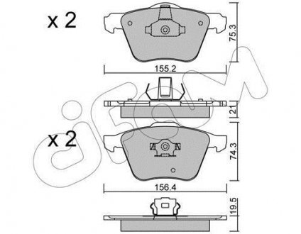 Колодки гальмівні перед. S60/S80/V70/XC70/XC90 (98-14) CIFAM 822-599-0