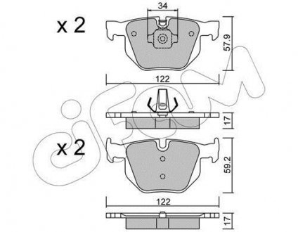 Колодки гальмівні задні. X F16/X F15/X E71/X E70 06-19 CIFAM 822-644-4