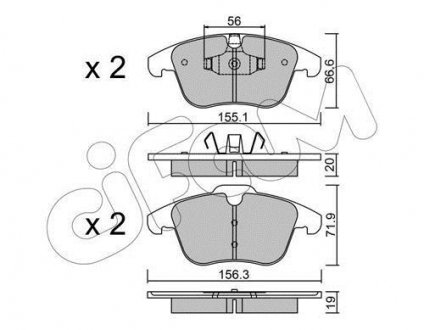 Колодки тормозные пер. V60/S60/XC70/V70/S80/Discovery/Evoque/Freelander/Galaxy/Mondeo/S-Max 06- CIFAM 822-675-0 (фото 1)