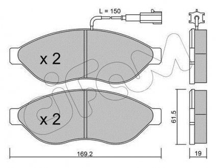 Гальмівні колодки перед. Jumper/Ducato/Boxer 06- (1.1-1.5t) CIFAM 822-708-1