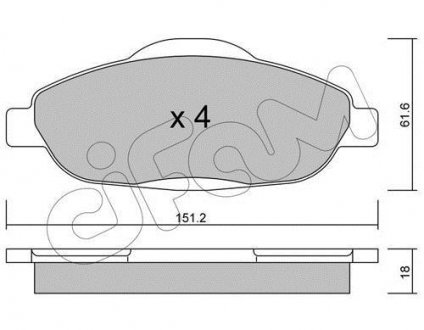 Тормозные колодки перед. Peugeot 308 07- (Bosch) CIFAM 822-804-0