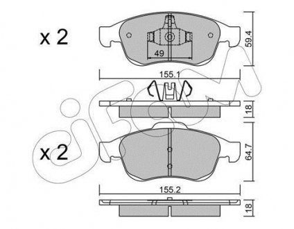 Гальмівні колодки перед. Megane 09-/Duster 10-/Dokker 13- CIFAM 822-817-0