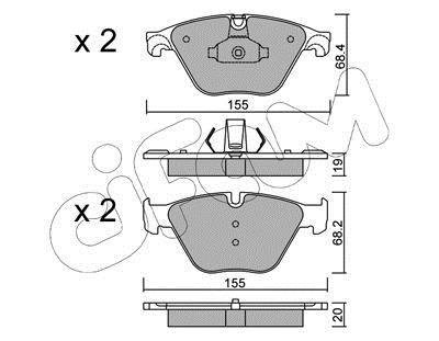 Тормозные колодки перед. BMW 5 (F10) 10- (ATE) (155,1x68,5x18,9) CIFAM 822-918-0