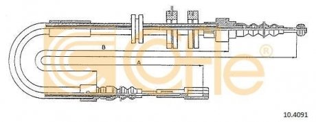 Трос ручного гальма COFLE 10.4091 (фото 1)