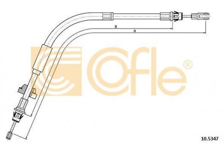 Трос ручного тормоза перед.Ford Tourneo Cucstom Autobus 2012/04- COFLE 105347