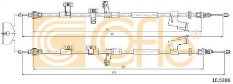 Трос, стоянкова гальмівна система COFLE 10.5386