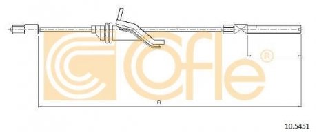 Трос ручного гальма перед. Ford Kuga all 2/08- COFLE 10.5451 (фото 1)