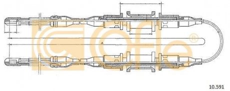 Трос ручного тормоза Opel Kadett E 1.6-1.8 COFLE 10591