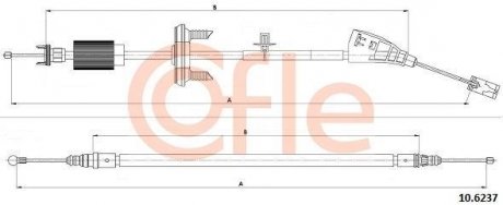 Трос стояночного тормоза COFLE 106237