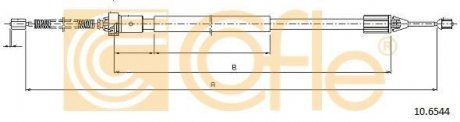 Трос ручного гальма зад. П RENAULT TWINGO II 2007- 1355/1043 COFLE 106544