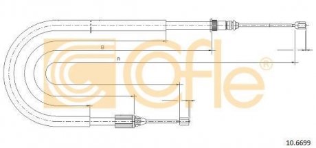 Трос ручного гальма COFLE 106699