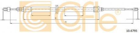 Трос ручного тормоза зад. Л/П Renault Grand Scenic 2009- COFLE 10.6795