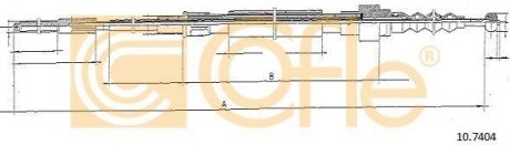 Трос ручного тормоза задний правий/левий COFLE 107404