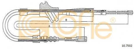 Трос ручного тормоза зад. П Audi 80/90 78-88 (барабанные тормоза) 1150/415 COFLE 10.7502