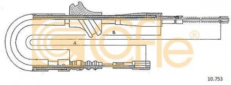 Трос ручного гальма COFLE 10.753 (фото 1)