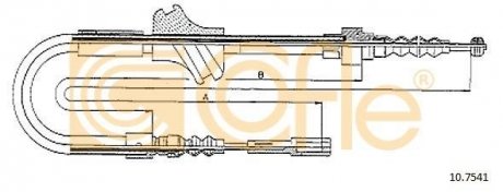 Трос ручного тормоза левый (диск) Audi 80 89-91 COFLE 107541