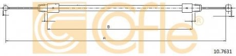 Трос ручного тормоза перед. VW TOUAREG (7LA, 7L6, 7L7) 2002/10-2010/05 COFLE 107631