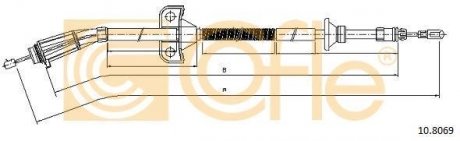 Трос ручного тормоза COFLE 108069