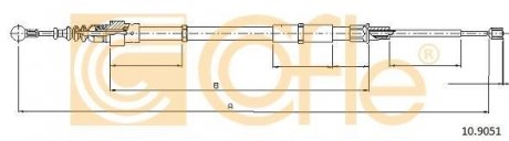 Трос ручного гальма COFLE 109051