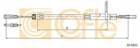 Трос ручного тормоза COFLE 109431