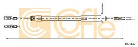 Трос ручного гальма COFLE 109432
