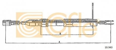 Трос ручного гальма зад.Л+П Mercedes 200-300 85>DB COFLE 10943 (фото 1)