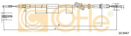 Трос, стояночная тормозная система COFLE 10.9447 (фото 1)