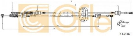 Трос кулисы Trafic/Vivaro 2.0 i 01- (1215/930+1295/975) COFLE 11.2882