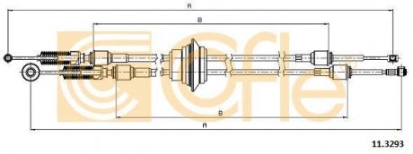 Трос КПП Fiat/Citroen/Peugeot Scudo L-900mm COFLE 11.3293