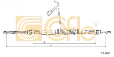 Трос ручника правый Ford Tansit Connect 04/00- 1310/1018mm COFLE 115666