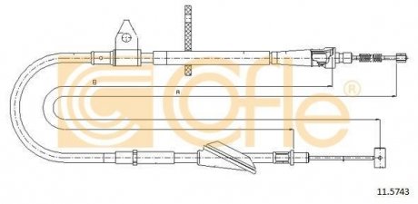 Трос ручного гальма COFLE 115743