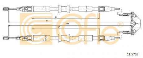 Трос ручного гальма зад. Opel Combo 1.4-1.7 CDTI 1 COFLE 115765 (фото 1)