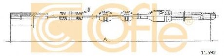Трос гальмівний Opel Vectra 88-89 лівий COFLE 11592 (фото 1)
