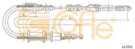 Трос ручного тормоза COFLE 115931