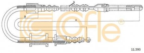 Трос ручного тормоза COFLE 11593