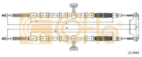 Трос ручника COFLE 115945 (фото 1)